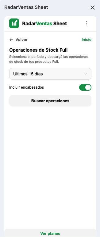 Operaciones de Stock Full