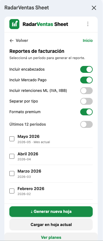 Facturación importada con un clic